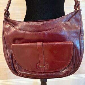 Vintage Leather Purse Arianna Red maroon old money luxury